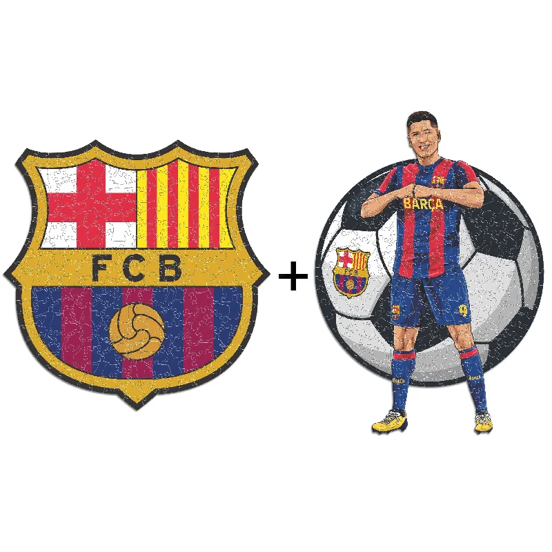 2 PACK FC Barcelona® Logo + Lewandowski