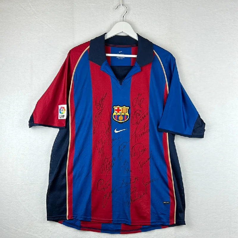 Barcelona 1998/1999 Squad Signed Home Shirt - Large - Excellent Condition