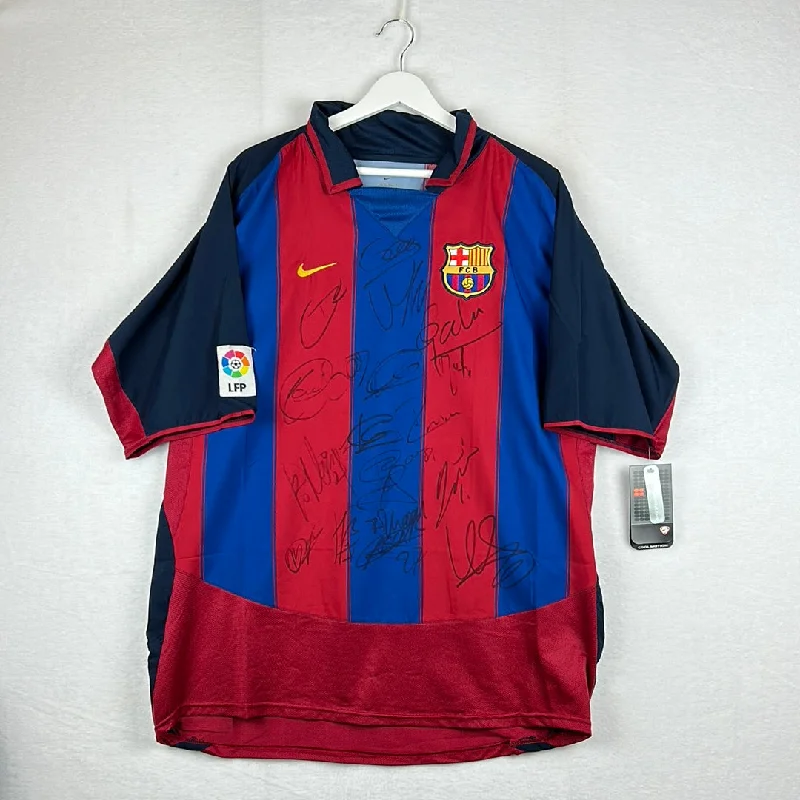 Barcelona 2002/2003 Squad Signed Home Shirt - XXL - Mint Condition