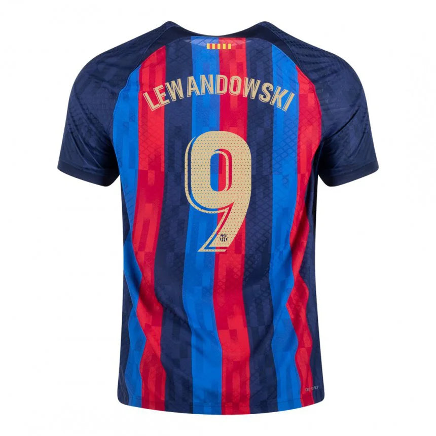 Camisola Barcelona I 22/23 [Lewandowski #9] - Grená