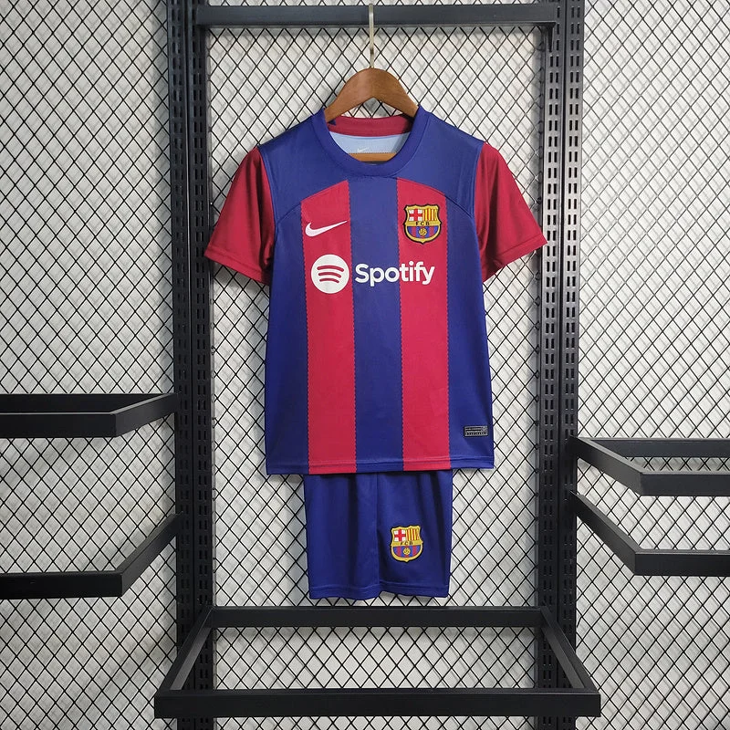 Kit Infantil Barcelona Home 23/24 - Azul/Vermelho