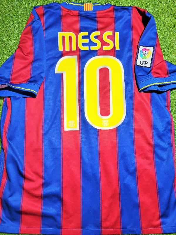 Messi Barcelona 2009 2010 Home Soccer Jersey Shirt L SKU# 343808-496