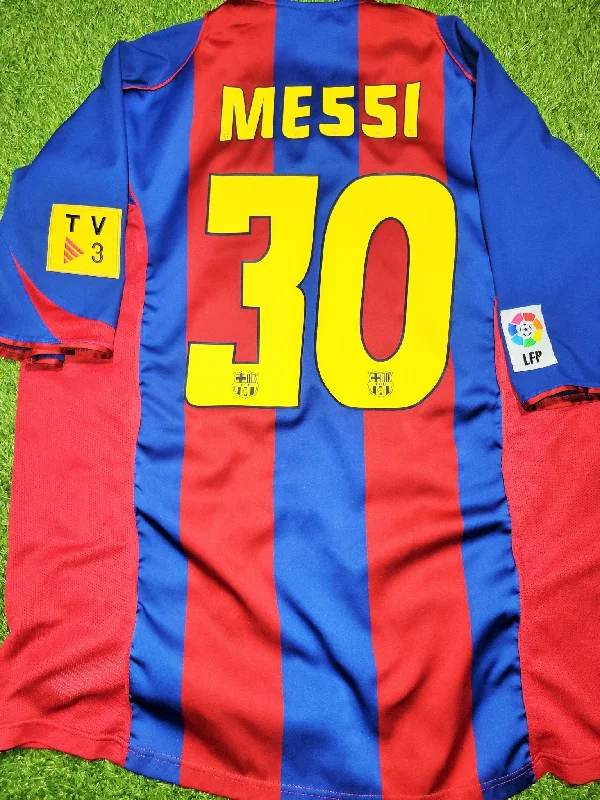 Messi Barcelona DEBUT SEASON 2004 2005 Home Soccer Jersey Shirt XL SKU# 118861