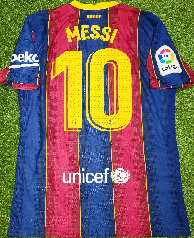 Messi Barcelona Nike 2020 2021 Home VAPORKNIT PLAYER ISSUE LAST SEASON Jersey Shirt M