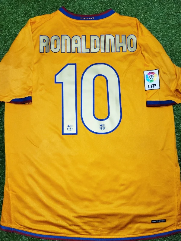 Ronaldinho Barcelona 2006 2007 Away Soccer Jersey Shirt L SKU# 146982