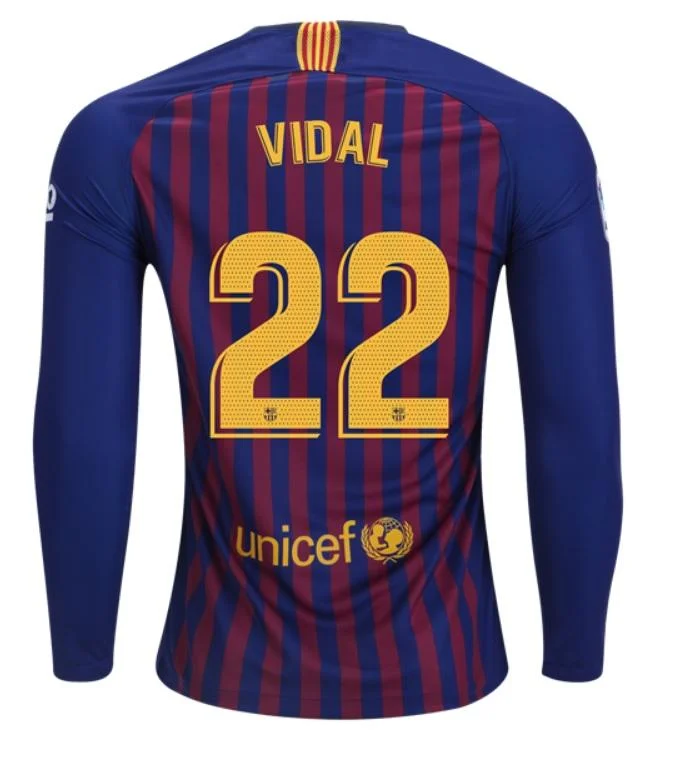 Vidal FC Barcelona 18/19 Long Sleeve Home Jersey