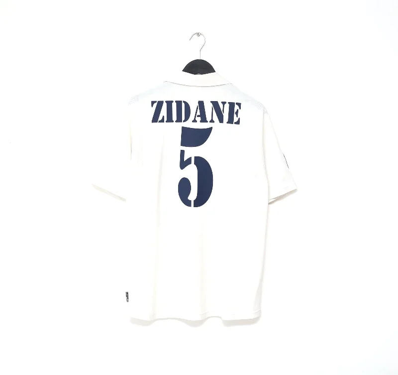 2001/02 ZIDANE #5 Real Madrid Vintage adidas centenary Home Football Shirt (M)