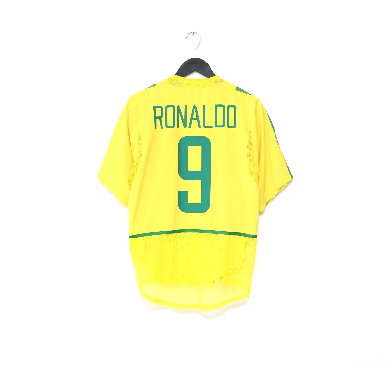 2002/04 RONALDO #9 Brazil Vintage Nike Player Issue Spec Home Football Shirt (M)