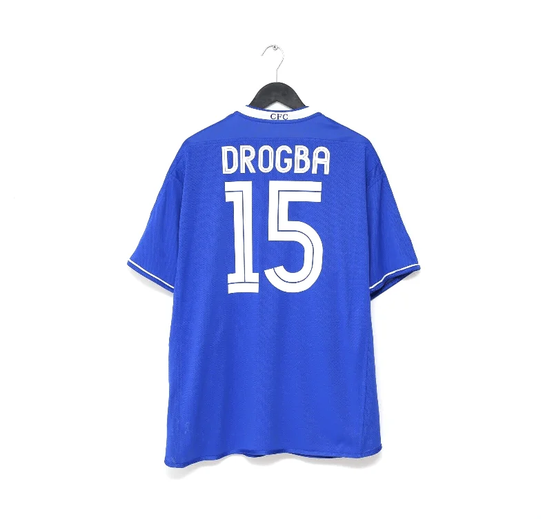 2004/05 DROGBA #15 Chelsea Vintage Umbro UCL Home Football Shirt Jersey (XL)