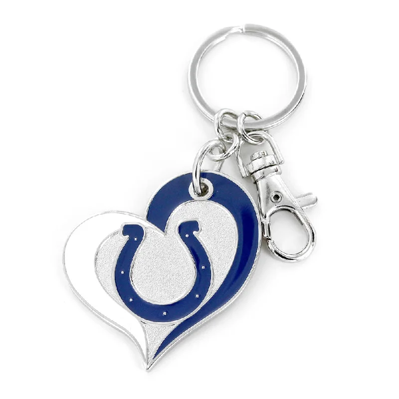 INDIANAPOLIS COLTS SWIRL HEART KEYCHAIN NFL-KT-287-06