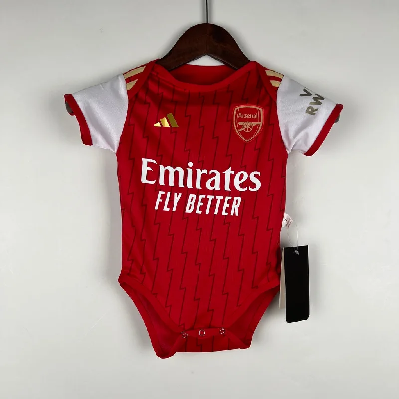 Body Bebê Infantil Arsenal Home 23/24 Adidas Unissex - Vermelho e Branco