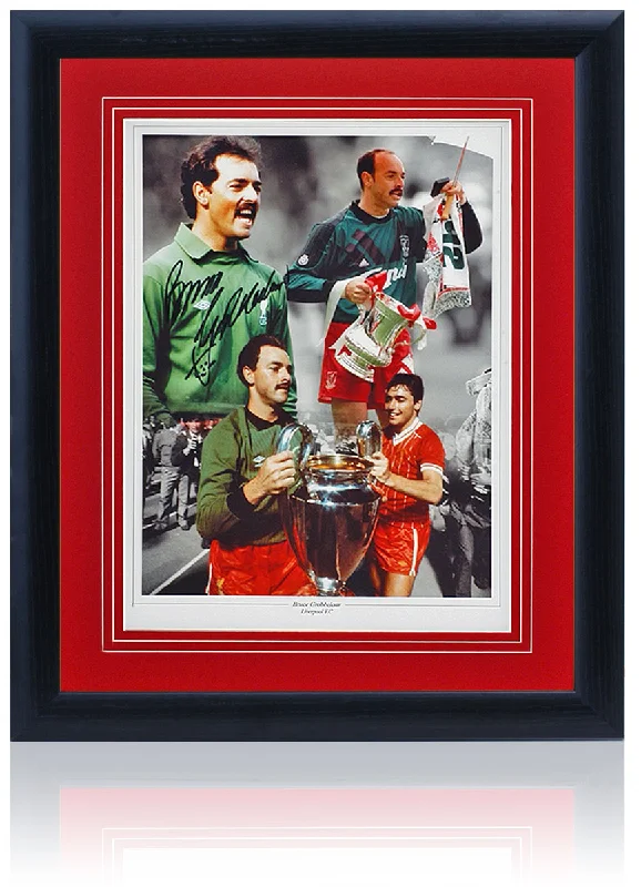 Bruce Grobbelaar Liverpool Legend Hand Signed 16x12'' Montage AFTAL COA