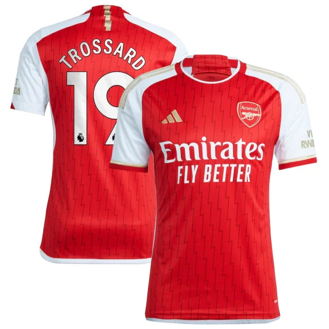 Camisa Arsenal I Titular 23/24 - Adidas Torcedor Masculina - Personalizada TROSSARD N° 19