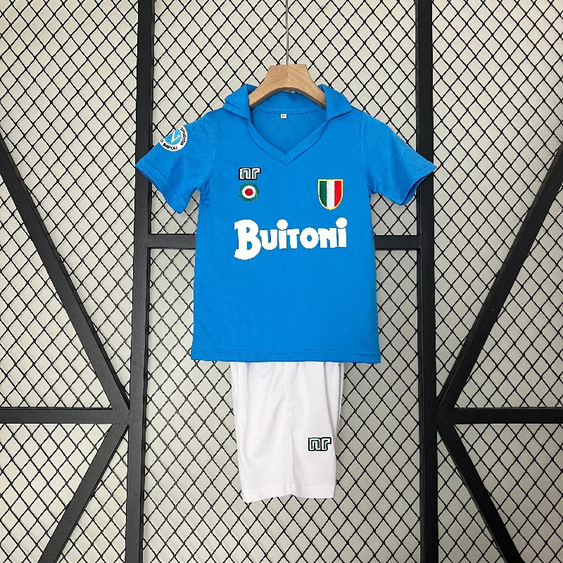 Conjunto Retrô Infantil Oficial do Napoli 1987/1988 - Kids