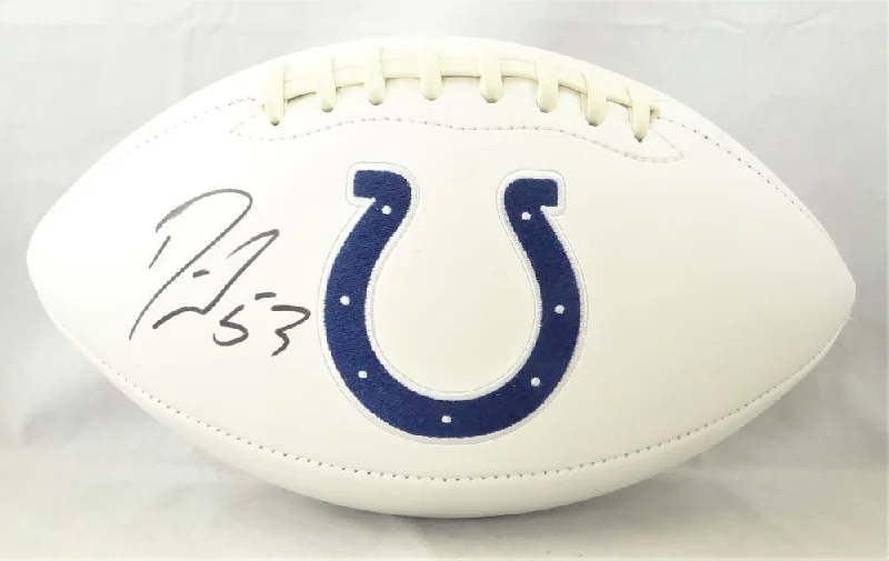 Darius Leonard Autographed Indianapolis Colts Logo Football - JSA W Auth *Black