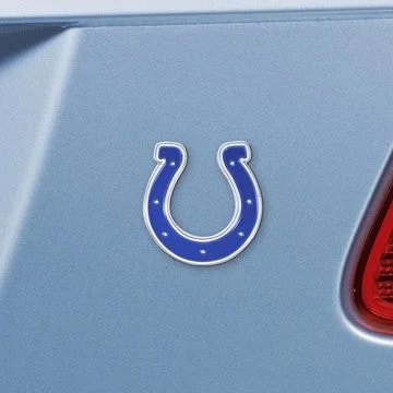 Indianapolis Colts Emblem - Chrome  NFL Exterior Auto Accessory - Color Emblem - 3.2" x 3" SKU: 22566