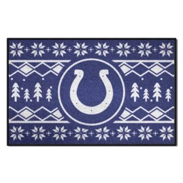 Indianapolis Colts Holiday Sweater Starter Mat NFL Accent Rug - 19" x 30" SKU: 26203