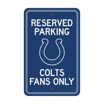 Indianapolis Colts Team Color Reserved Parking Sign Décor 18in. X 11.5in. Lightweight NFL Lightweight Décor - 18" X 11.5" SKU: 32162