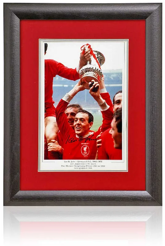 Ian St John Liverpool Legend Hand Signed 12x8'' Photograph AFTAL COA