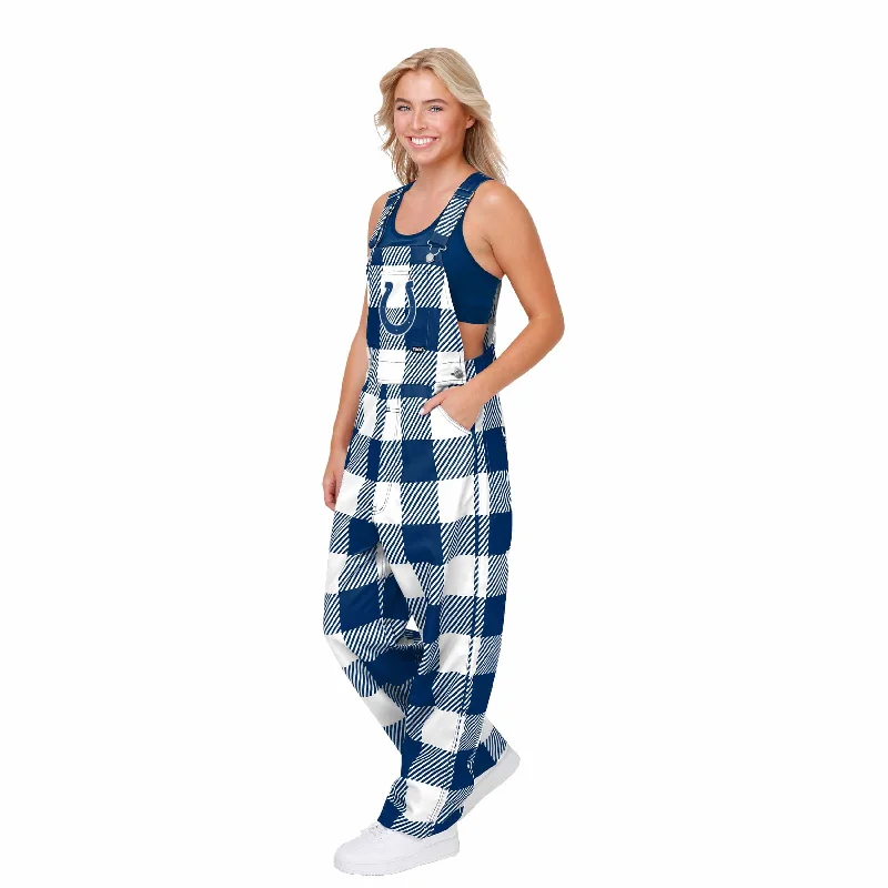 Indianapolis Colts NFL Womens Plaid Bib Overalls