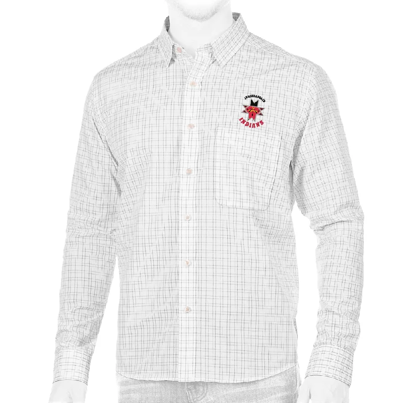 Indianapolis Indians Adult White/Grey Origin Longsleeve Dress Shirt