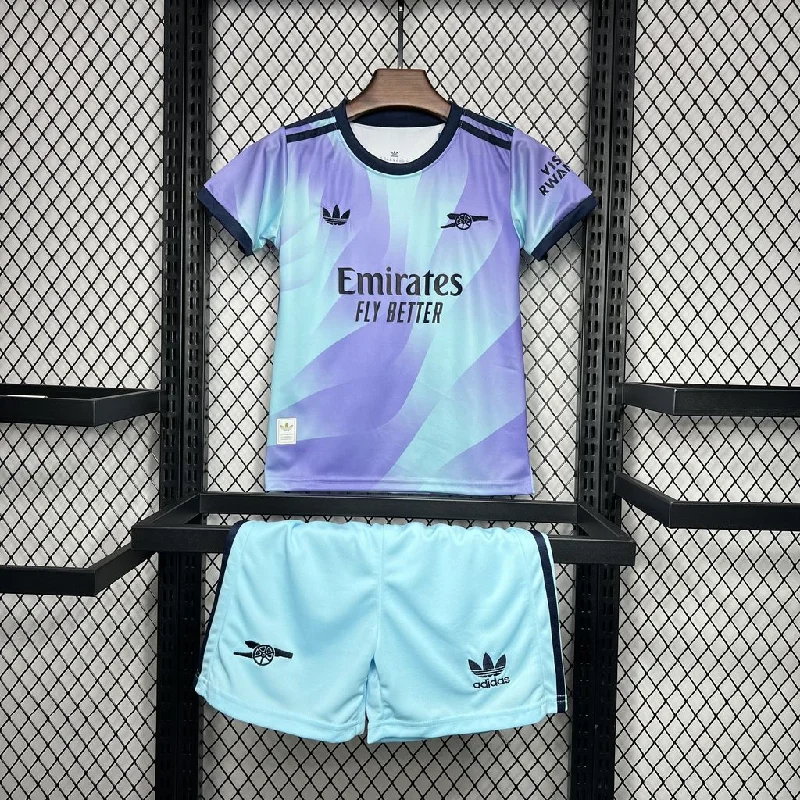 Kit Infantil Arsenal Third 24/25 Camisa + Shorts Adidas Unissex - Azul Claro