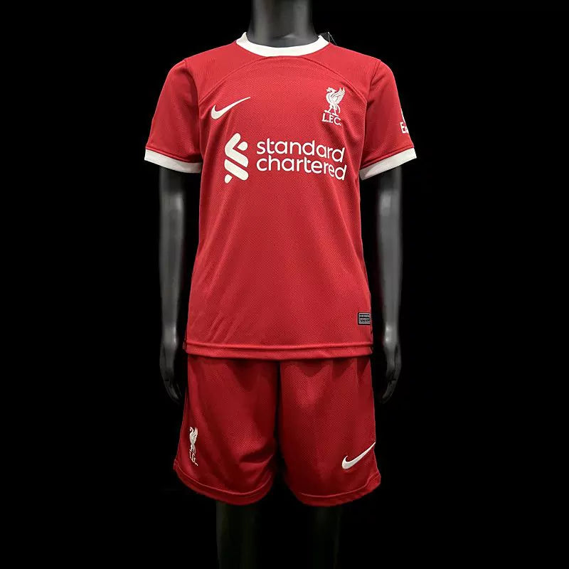 Kit Infantil Liverpool Home 23/24 Camisa + Shorts Nike Unissex - Vermelho