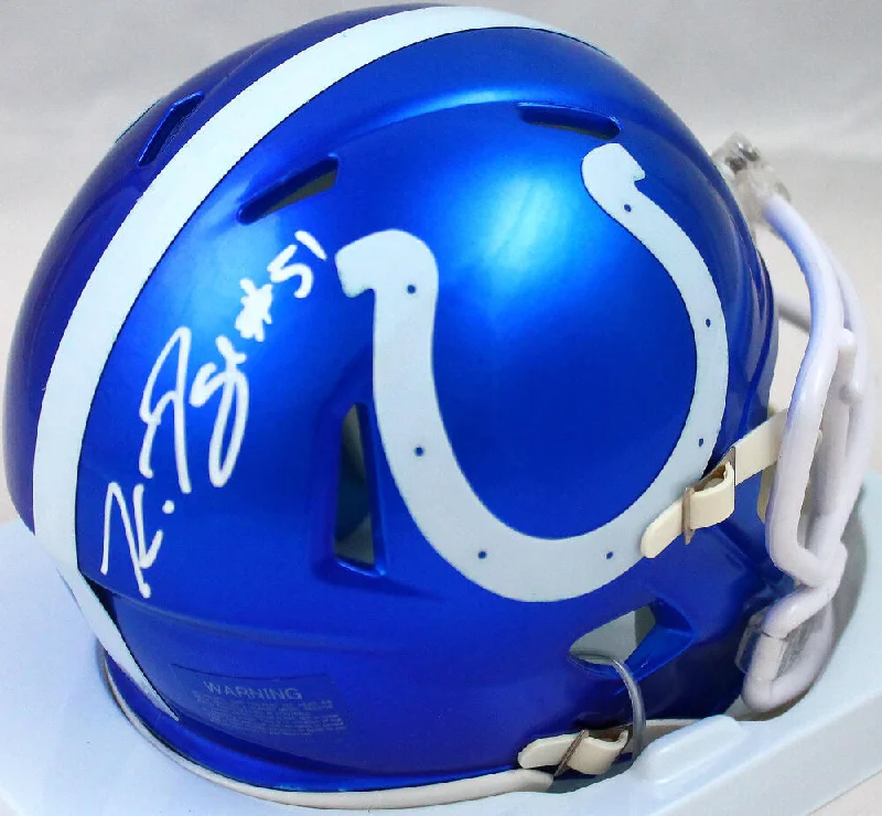 Kwity Paye Autographed Colts Flash Speed Mini Helmet #-Beckett W Hologram *White