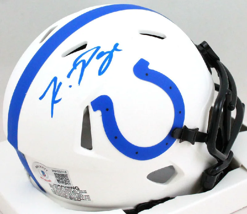 Kwity Paye Autographed Colts Lunar Speed Mini Helmet-Beckett W Hologram *Blue