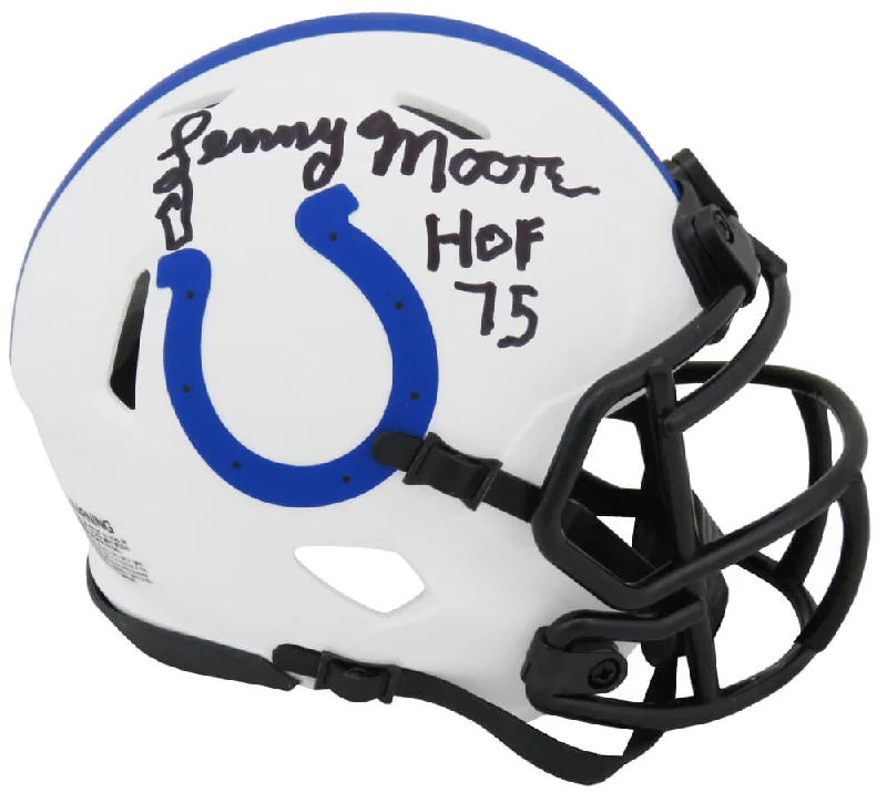 Lenny Moore Signed Colts Lunar Eclipse Riddell Speed Mini Helmet w/HOF'75