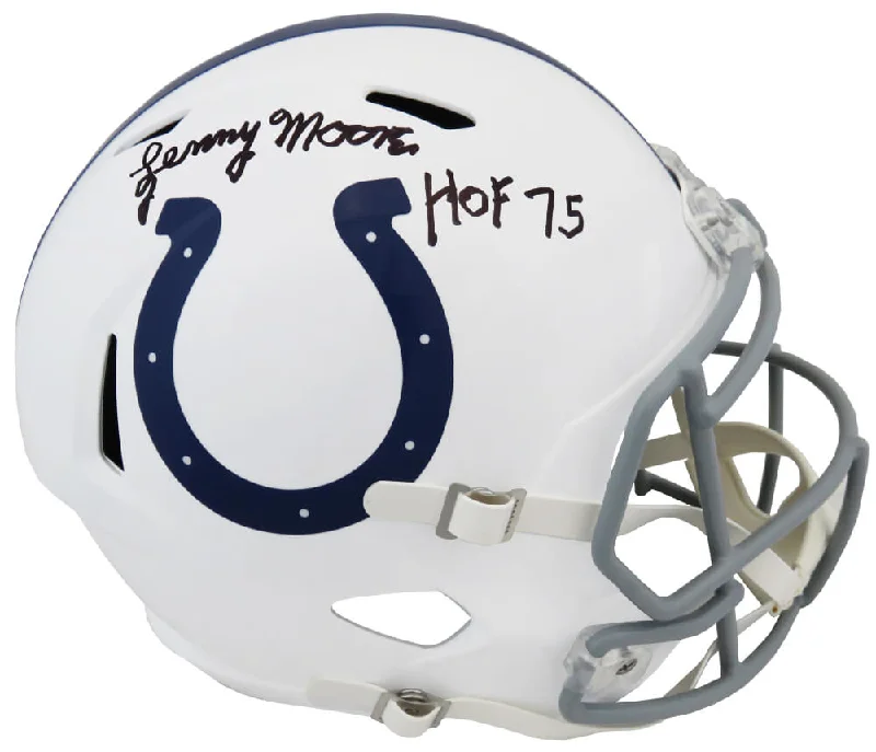 Lenny Moore Signed Colts Riddell Full Size Speed Rep Helmet w/HOF'75