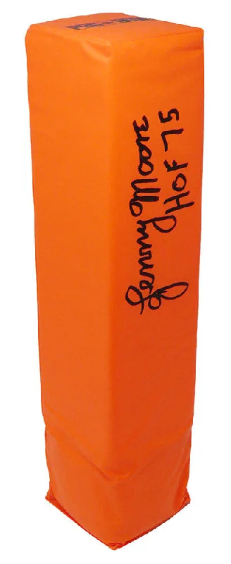 Lenny Moore Signed Orange Endzone Football Pylon w/HOF'75